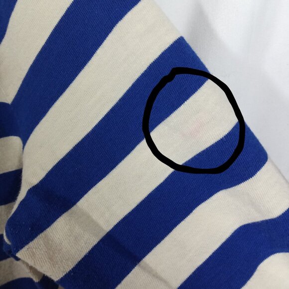 J Crew Womens Tunic Dress Size XL 100% Cotton Blue White Striped 3/4 Sleeve - Picture 3 of 8